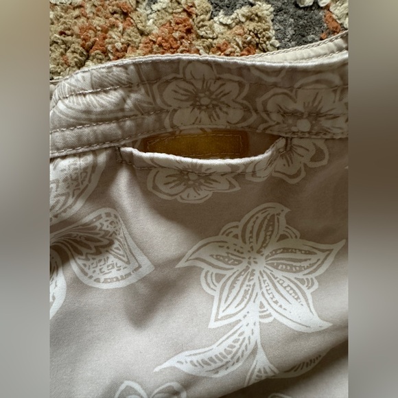 ROXY Beige Reversible Floral Hawaiian Y2K Swim Shorts Size 7 - Picture 12 of 12